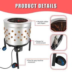 Chicken Plucker Machine Feather Plucker Stainless Steel Drum 280RPM Motor