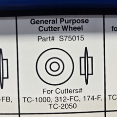 Imperial S75015 General Purpose Cutter Wheel Fits TC-1000 TC-1020 312-FC USA OEM