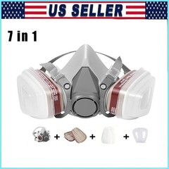 7in1 Half Face Gas Mask 6200 Respirator Safety Protect Painters Respirator