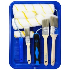 10Pcs All-in-One Plastic Tray with Rollers & Brushes Painting Set for All Paints