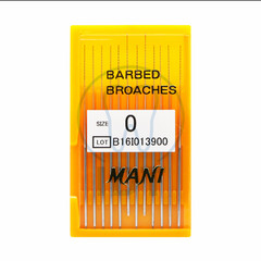 MANI Barbed Broach 12pcs Root Canal Pulp Extractor Stainless Steel 0# 00# 000#