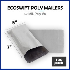 100 5×7 EcoSwift Poly Mailers Plastic Envelopes Shipping Mailing Bags 1.7MIL
