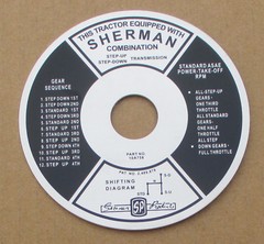SHERMAN TRANSMISSION INSTRUCTION PLATE FOR FORD TRANS INDUSTRIAL 1821 1841 NAA
