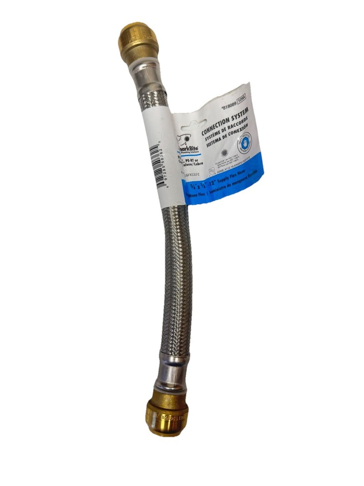 SharkBite 3/4″ x 3/4″ – 12″ Repair Hose Push Fitting, Supply Flex Hose