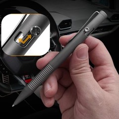 Grey 4.8” Titanium Alloy Bolt Action Pen Compatible with Parker Refill Stainles