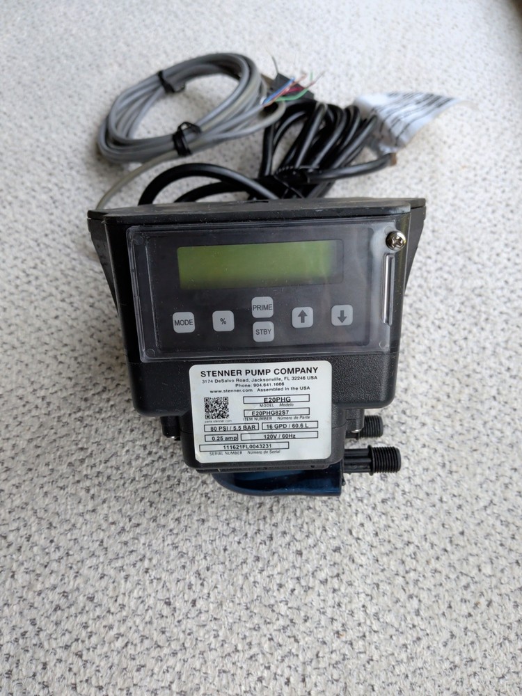 Stenner Pump Model# E20PHG-72-100 gpm. 110v. Indoor/Outdoor