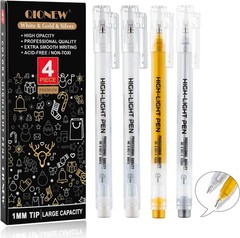 Gold Silver White Gel Pens, 3 Pack, 1mm Gel Ink Pen, Opaque Ink, Gel Pen for