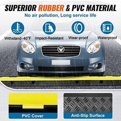 VEVOR 5-Piece Rubber Cable Protector Ramp 2-Channel Heavy Duty Driveway Cover