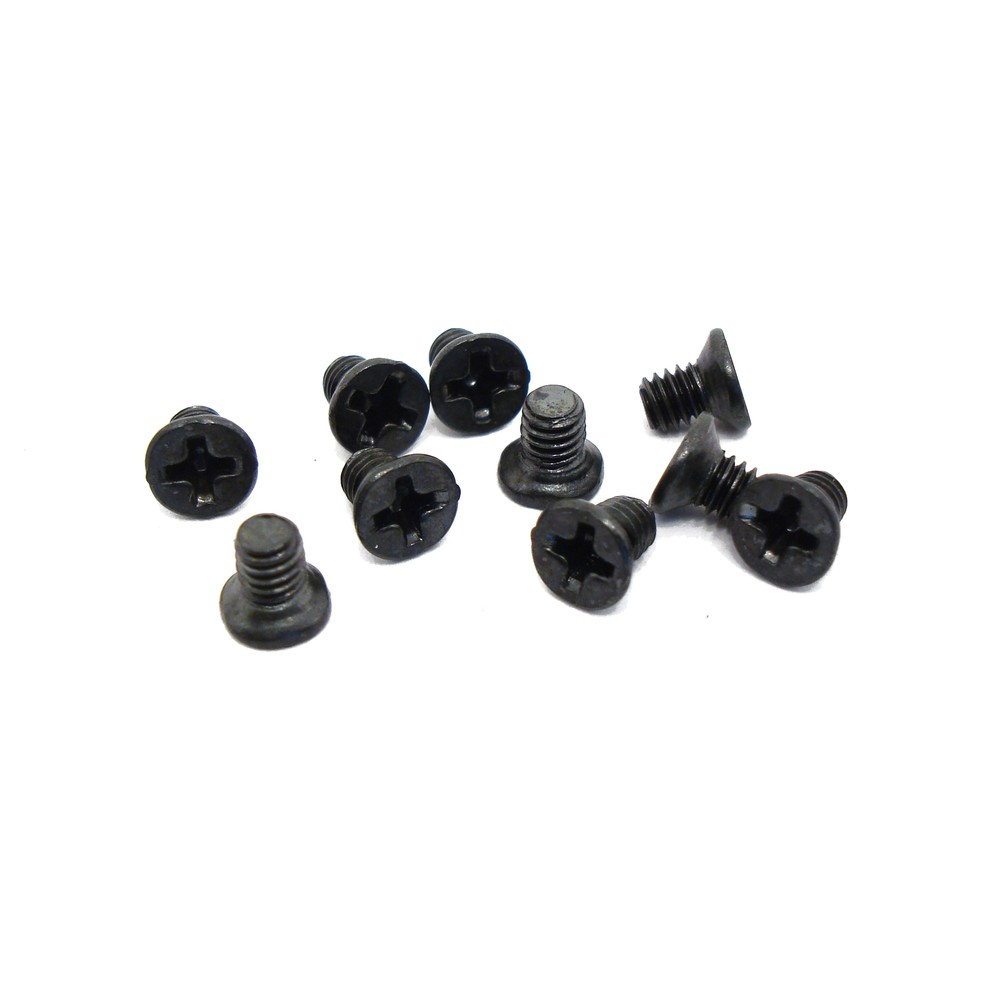 M2.5 x 4mm, Phillips Flat Head Screws, Steel, Black