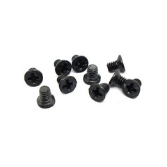M2.5 x 4mm, Phillips Flat Head Screws, Steel, Black