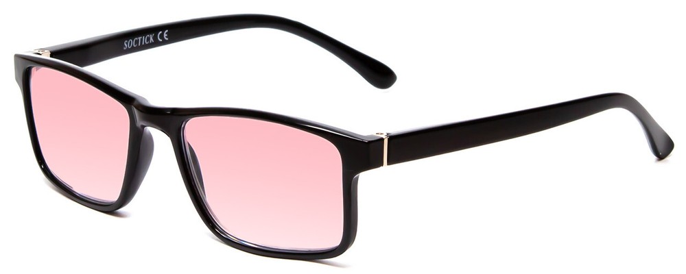 Medspex L2007 C1 Black FL41 Pink Anti-Migraine Reduce Light Sensitive Eyeglasses