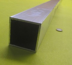 6061 T6 Aluminum Square Tube 2.50″ Square x 1/8″ Wall x 72″