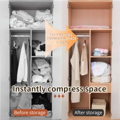 4 Pack Vacuum Storage Bags, Space Saver Bag Vacuum Seal Bags for Clothing Travel