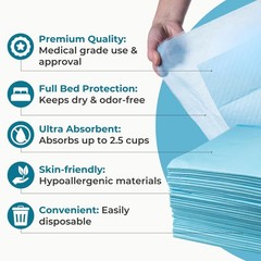 40 XL 36 x 36 Heavy Duty Ultra Absorbent Bed Pads w/ Adhesive by Nurture | Di…