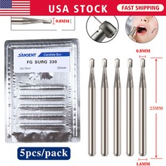 FG # 330 Dental Surgical Carbide Burs 25mm (100pcs=10 Packs)
