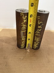 4140 Hot Rolled Steel Bar Round Stock Heat Treated 1 1/2” OD x ~ 5” Lot of 2