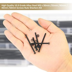 402 Pieces Black M3 x 30/35 /40/45 /50 mm Button Head Socket Cap Screws Nuts …