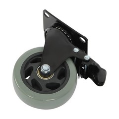 4 Pcs 4 Inch Grey Swivel Caster Wheels Heavy Duty With Safety Brake 2200Lbs
