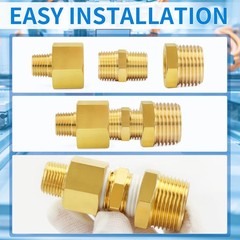 Versatile Brass Hex Nipple 3/4″ NPT Male Thread Adapter – 6 Pack of Durability