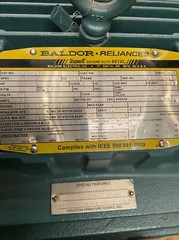 Baldor-Reliance 20HP Motor 661XL 0402685 1760RPM, 460V, 3PH, 60HZ, 256T Frame