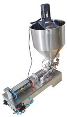 110V 100-1000ml 304 SS Paste Filling Machine with Vertical Mixing Hopper