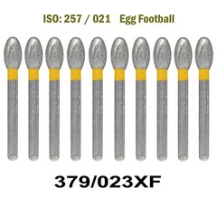 10Pcs Dental Diamond Burs Round Ball High Speed Drills 379/023XF Extra Fine Grit