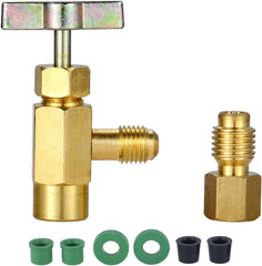 R134A Can Tap, Puncture R134a Refrigerant Dispenser with Tank Adapter for 1/4″ a