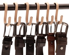Brute Strength – S Shaped Hooks Wrapped in Full Grain Leather – 2 pcs – Natur…