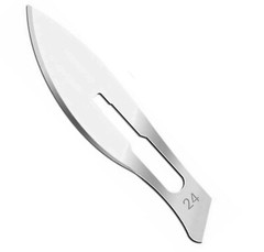 50 Sterile Surgical Blades #24 With Free Scalpel Knife Handle #4