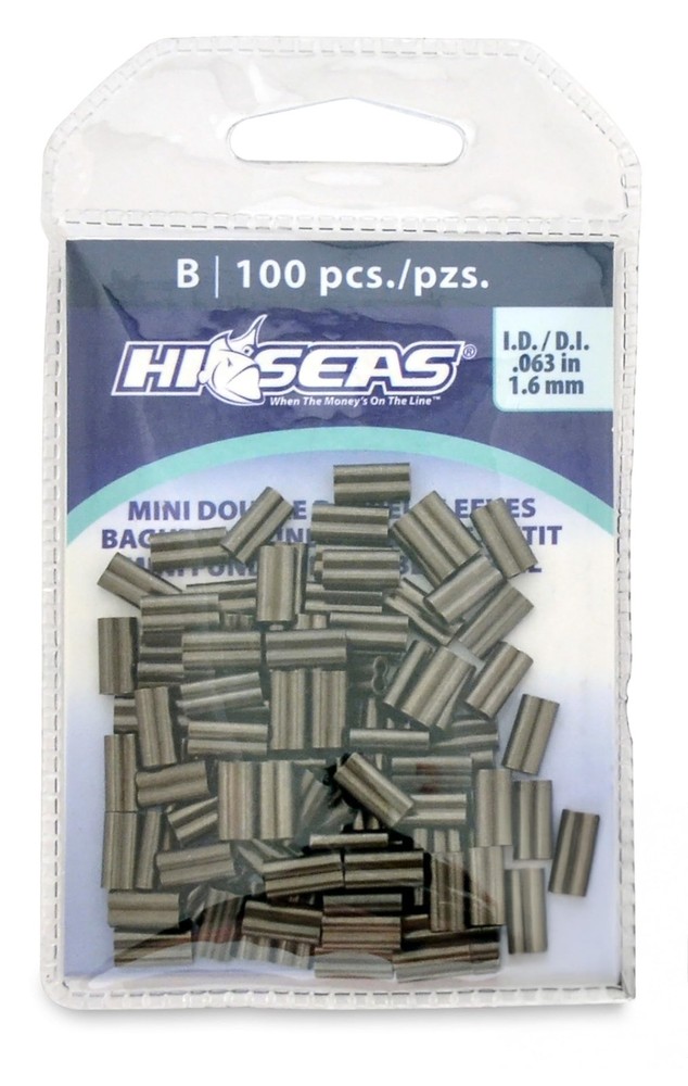 Mini Double Barrel Copper Crimp Sleeves, 1.6 Millimeter Inside Diameter, 100-…