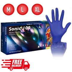 UP TO 1000 Aurelia Nitrile Blue Exam 2.2 Powder Free Gloves Medical CHOOSE SIZE