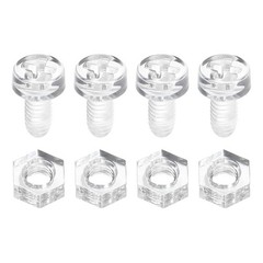 100 Set Clear Acrylic Screws and Nuts Kit M4x8mm Phillips Bolts with Nuts