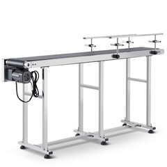 VEVOR Belt Conveyor PVC Stainless Steel Belt Conveyor 71″x7.8″ Double Guardrail