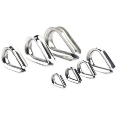Wire Rope Thimble Clamp Stainless Steel Marine Grade 304 A2 Cable Clip Loop