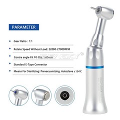 10 Dental Low Speed Handpiece 1:1 Contra Angle Push Button fit FG 1.6mm Burs USA