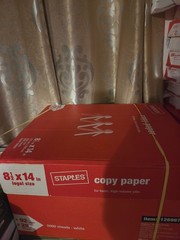 Staples Printer Copy Paper 8.5”x14” White 10 Reams Case 5000 sheets 20 lb NEW