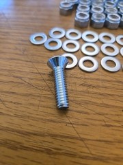 36 Phillips Oval Machine Screws ,lock Nuts Countersunk ,Unknown Size, think 1/4