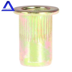 100 Pcs M6 Metric Carbon Steel Rivet Nut Flat Head Threaded Insert Nutsert