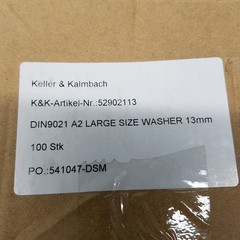 Keller & Kalmbach DIN9021 A2 13mm Large Flat Washer – NEW