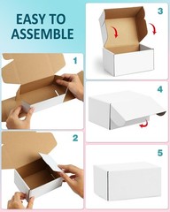 50 Pack 7X5X2 Small Shipping Boxes White Corrugated Cardboard Packaging
