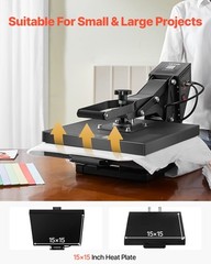 VEVOR Heat Press Machine 15 x 15 inch Sublimation Printer Transfer for DIY