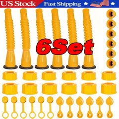 6X Replacement Gas Can Spout Nozzle Vent Kit for Plastic Gas Cans Old Style Cap