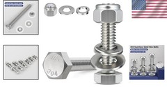 12 Sets 1/4-20 x 2 Inch Hex Head Screw Bolt Kit – Durable 304 Stainless Steel