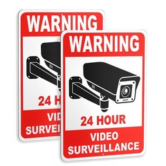 2 PC Video Surveillance Sign – 10×7 Aluminum Smile Your on Camera Signs – 24
