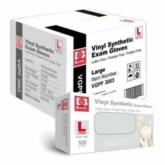 Vinyl Synthetic Exam Gloves Box of 1000 Basic VGBF 3003 Medium Large M L XL PPE