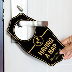 Signs ByLITA Having a Nap. Please Do Not Disturb Door Hanger