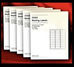 5 PACKS Baseline Blank Address Mailing Labels 3000 Per Pack Size 1”x 2-5/8″