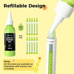 Acrylic Paint Markers Refillable 36 Colors Acrylic Markers High Opacity Paint
