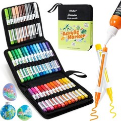 Acrylic Paint Markers Refillable 36 Colors Acrylic Markers High Opacity Paint