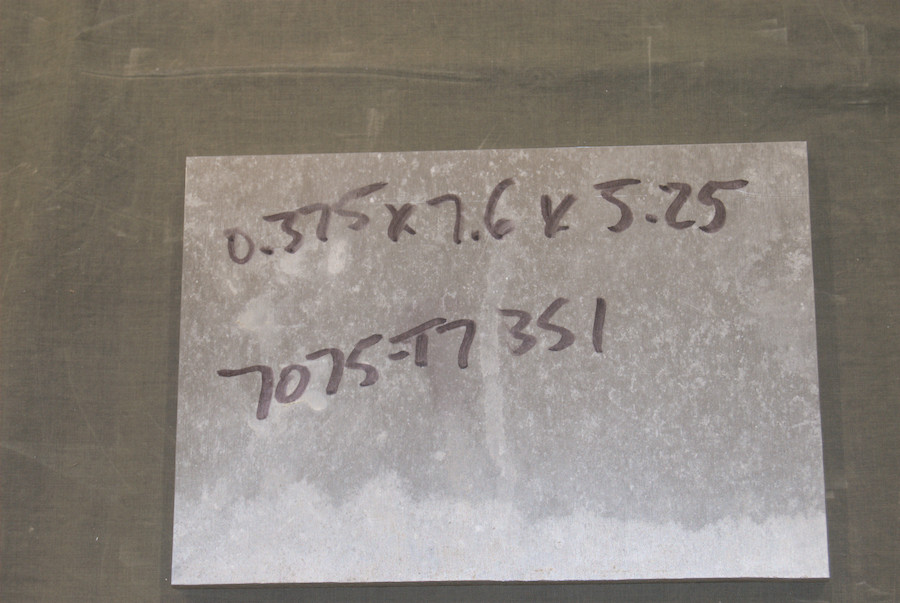 7075 – T7351 Plate – 0.375″ x 5.25” x 7.6″ *1.4lbs*